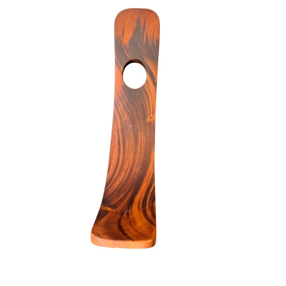 Tabletop Curved Single Bottle Wood Stand Balanced Floating